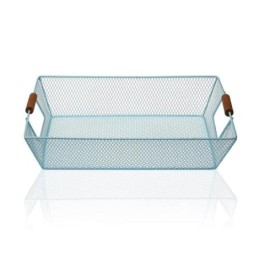CESTA AZUL METAL 35X25X8CM....
