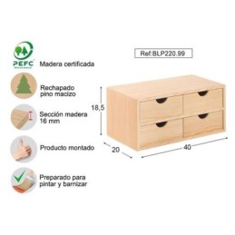 CAJONERA MONTADA DE PINO...
