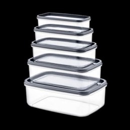 SET 5 TUPPER RECTANG GRIS...